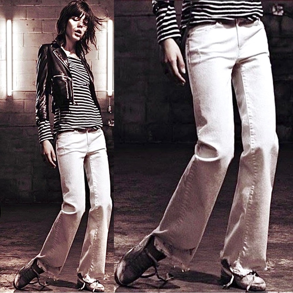 R13 White Flare & Wide Leg Jeans